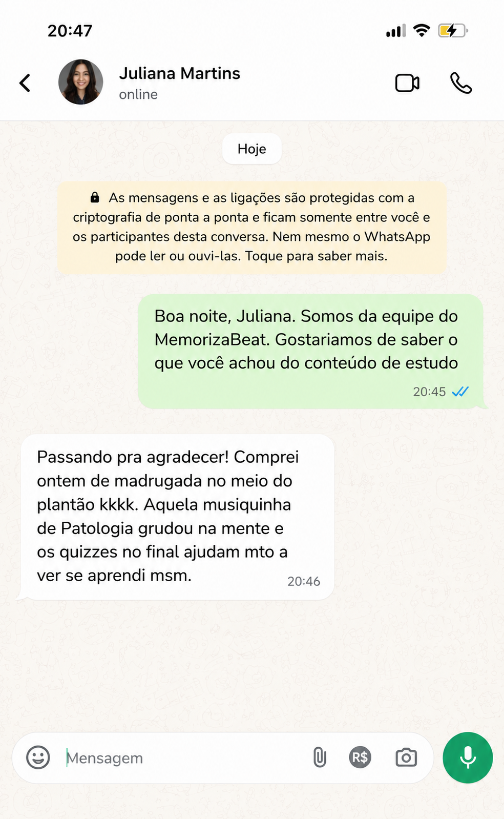 Depoimento de aluna 2